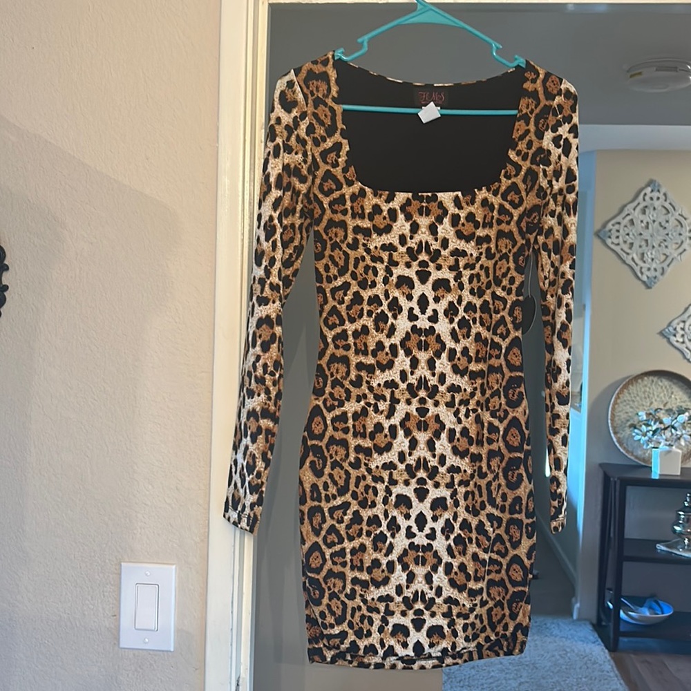 Leopard print mini dress